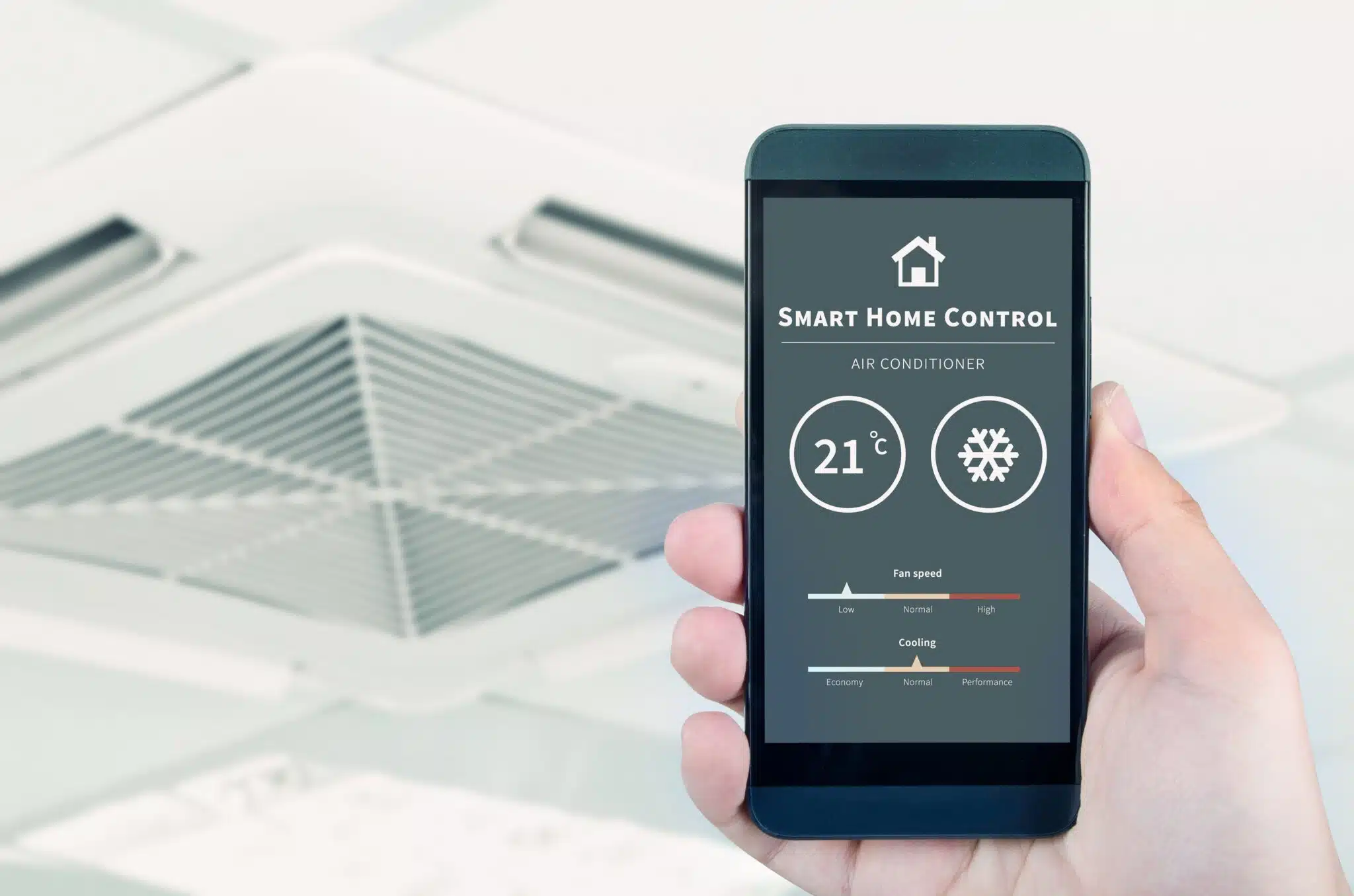 Air conditioner remote control with smart home system, Smart HVAC.