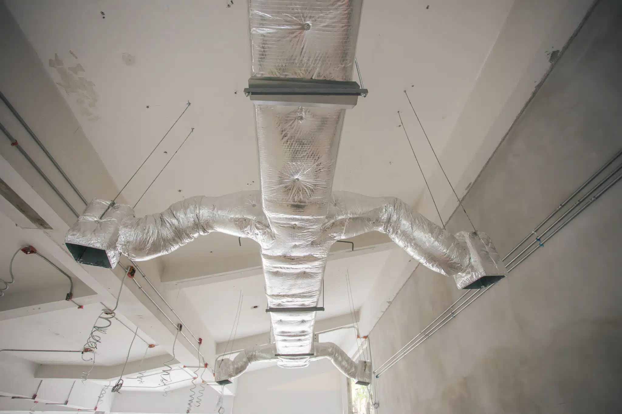 Branching ductwork layout.